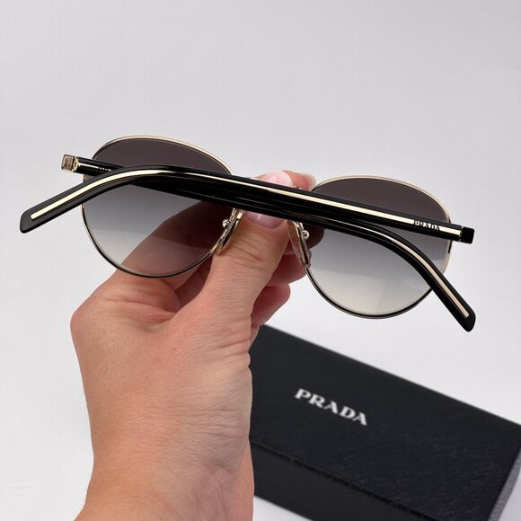 Prada PRB52S Sunglasses – Gold Round Frame Grey Gradient Lenses | Model ZVN02C - Picture 3 of 9